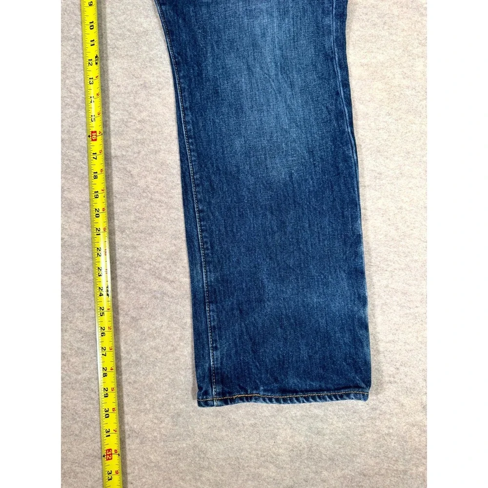 Levis 501 Original Jeans Men 38x30 Blue Denim Dark Wash Logo Straight Leg Cotton